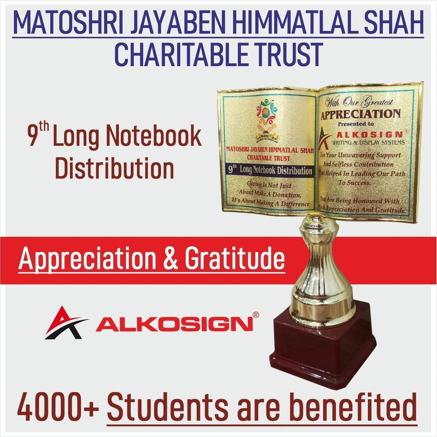 Donation & Distribution - Alkosign Limited