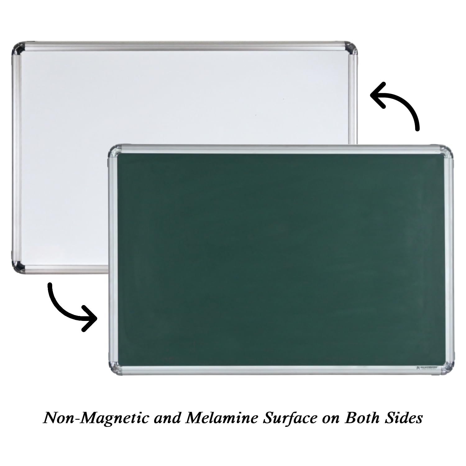 Non- Magnetic Double Sided White Board & Green Chalk Board