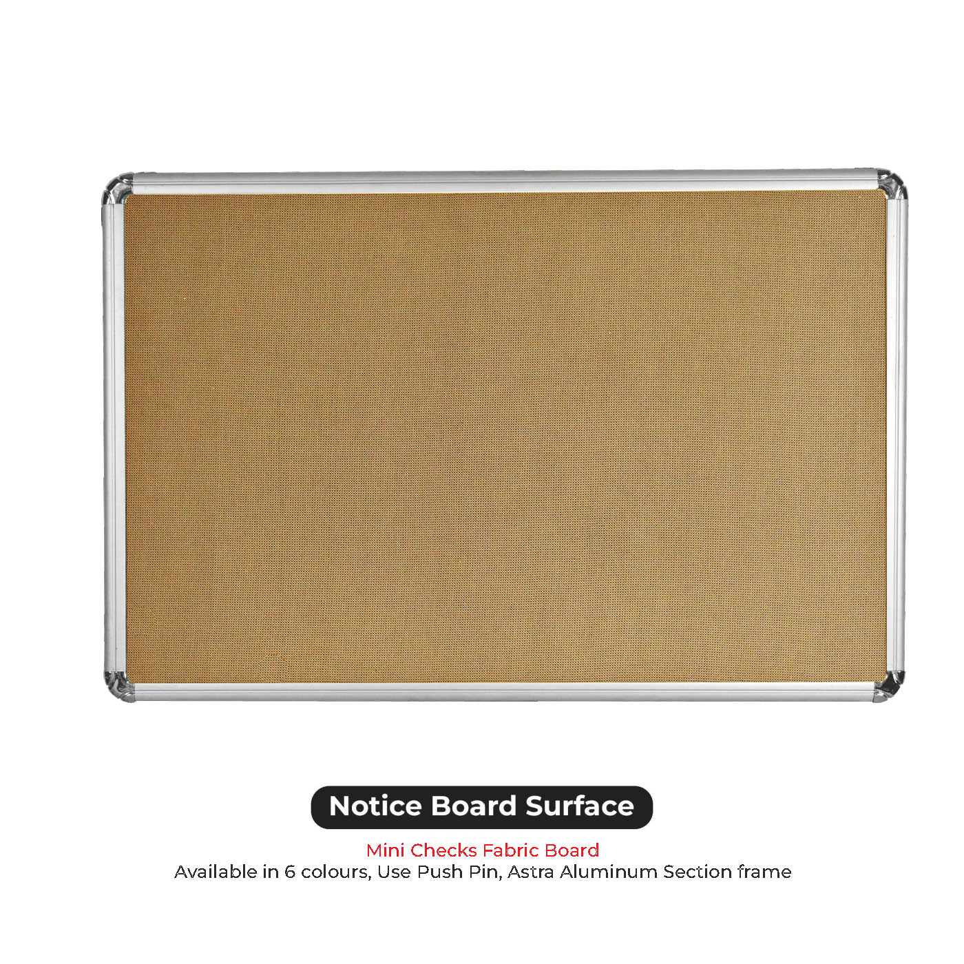Astra Mini Checks Fabric Notice Board - Alkosign Limited