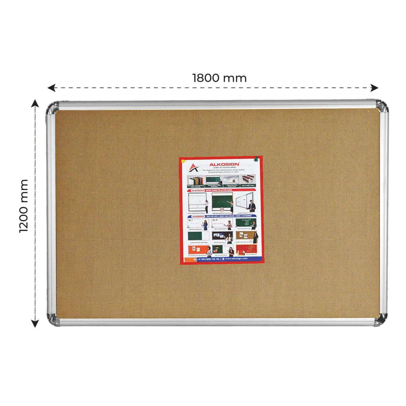 Astra Mini Checks Fabric Notice Board - Alkosign Limited
