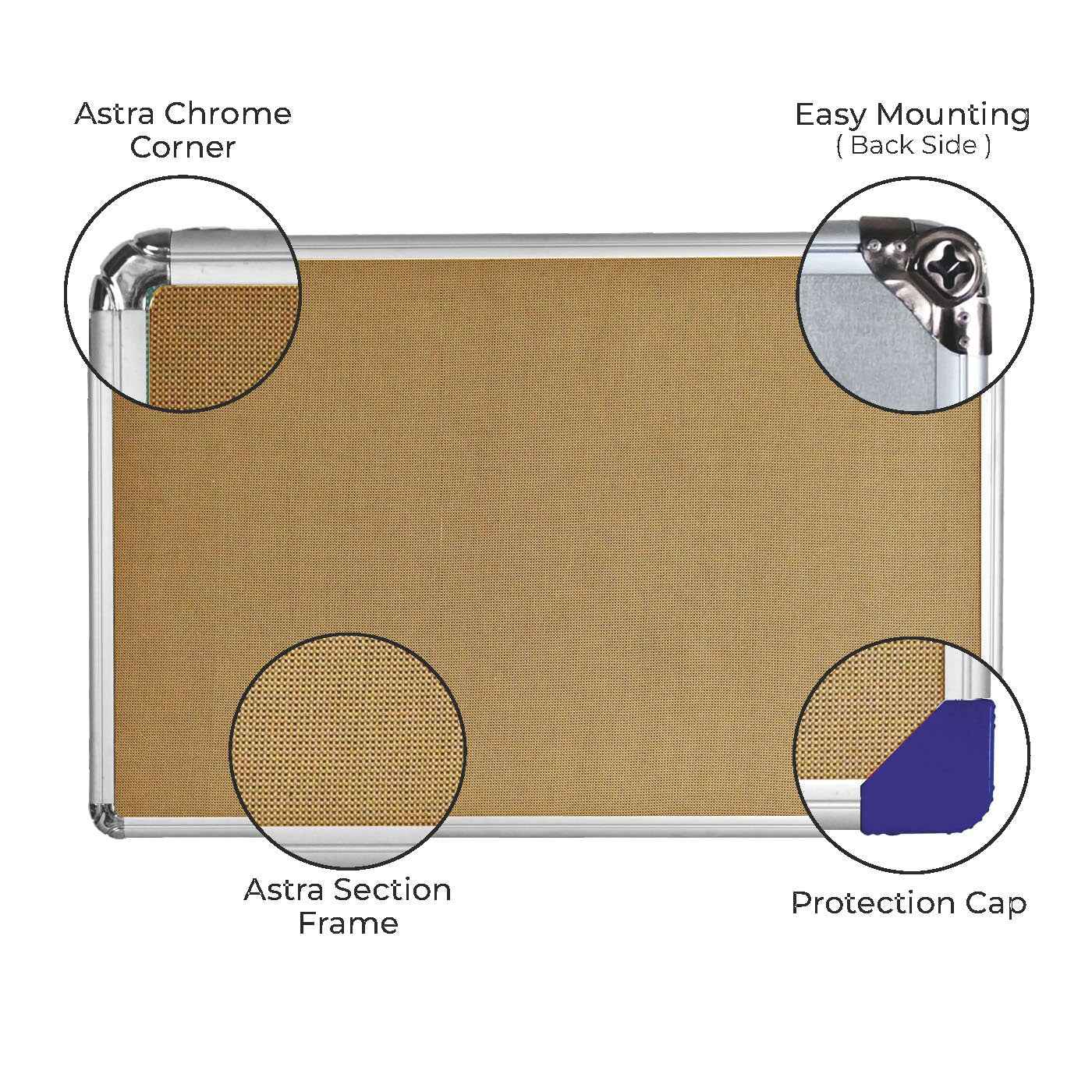 Astra Mini Checks Fabric Notice Board