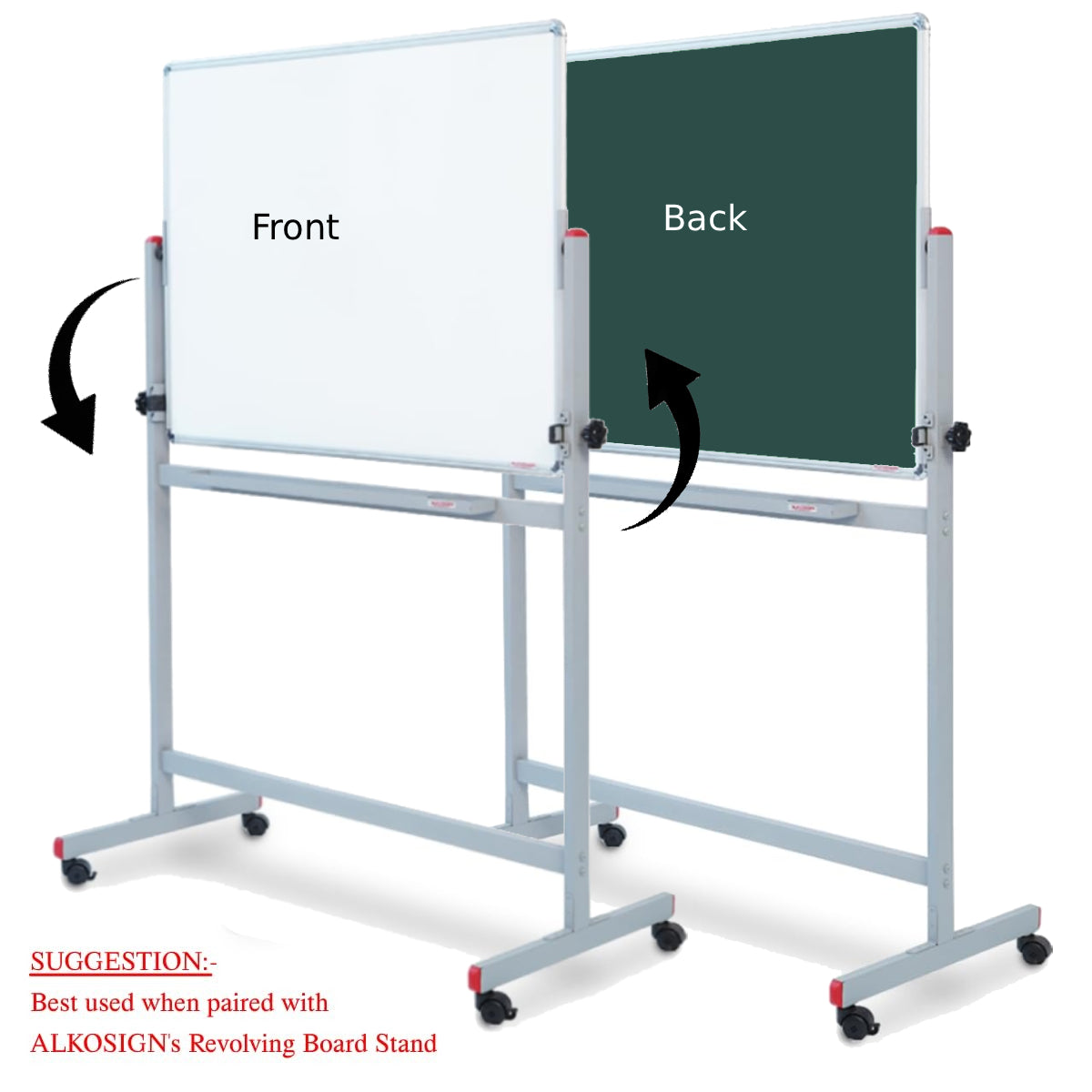 Non- Magnetic Double Sided White Board & Green Chalk Board