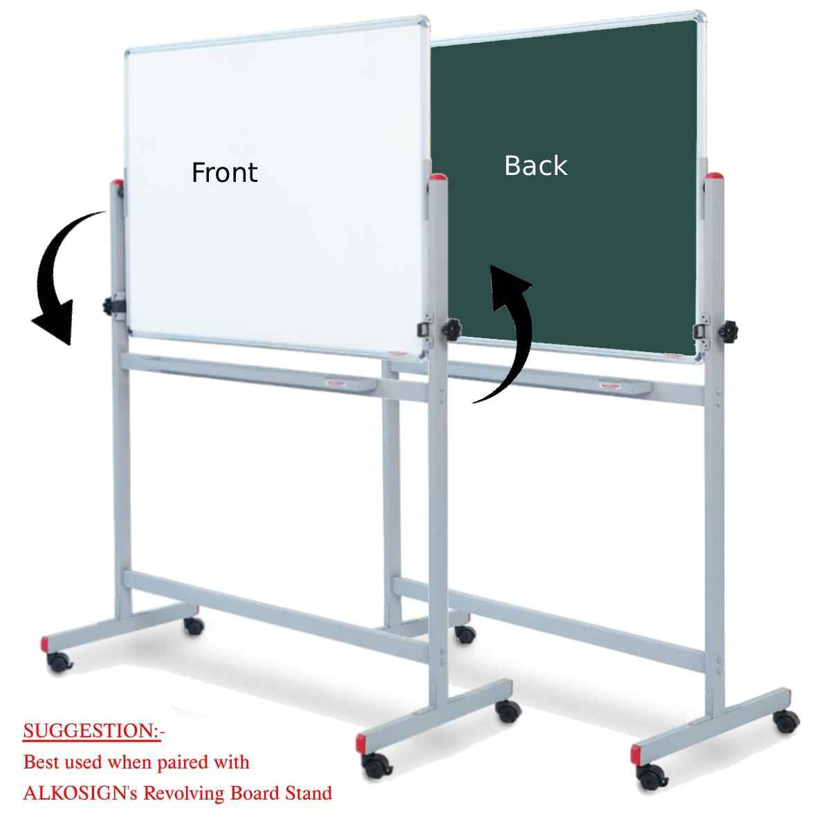 Non- Magnetic Double Sided White Board & Green Chalk Board