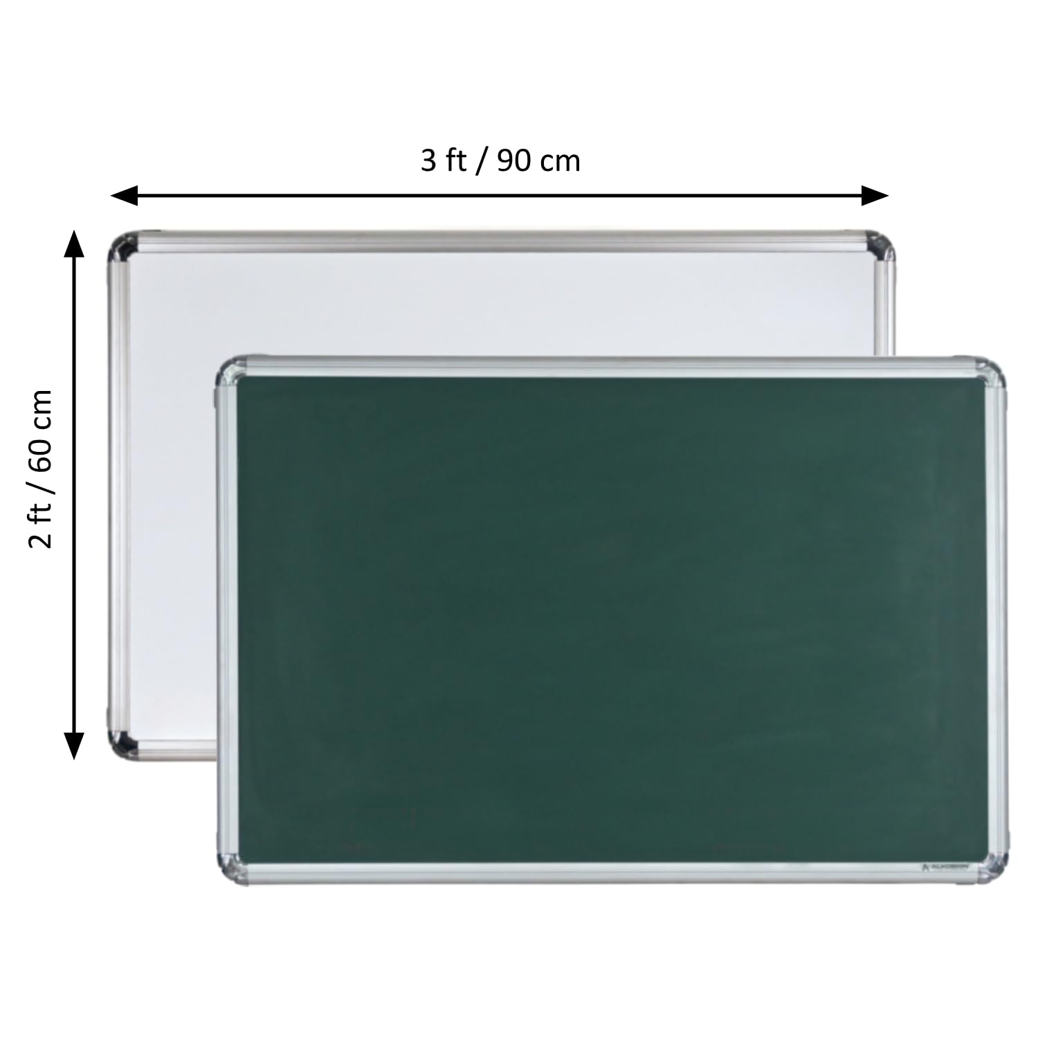 Non- Magnetic Double Sided White Board & Green Chalk Board