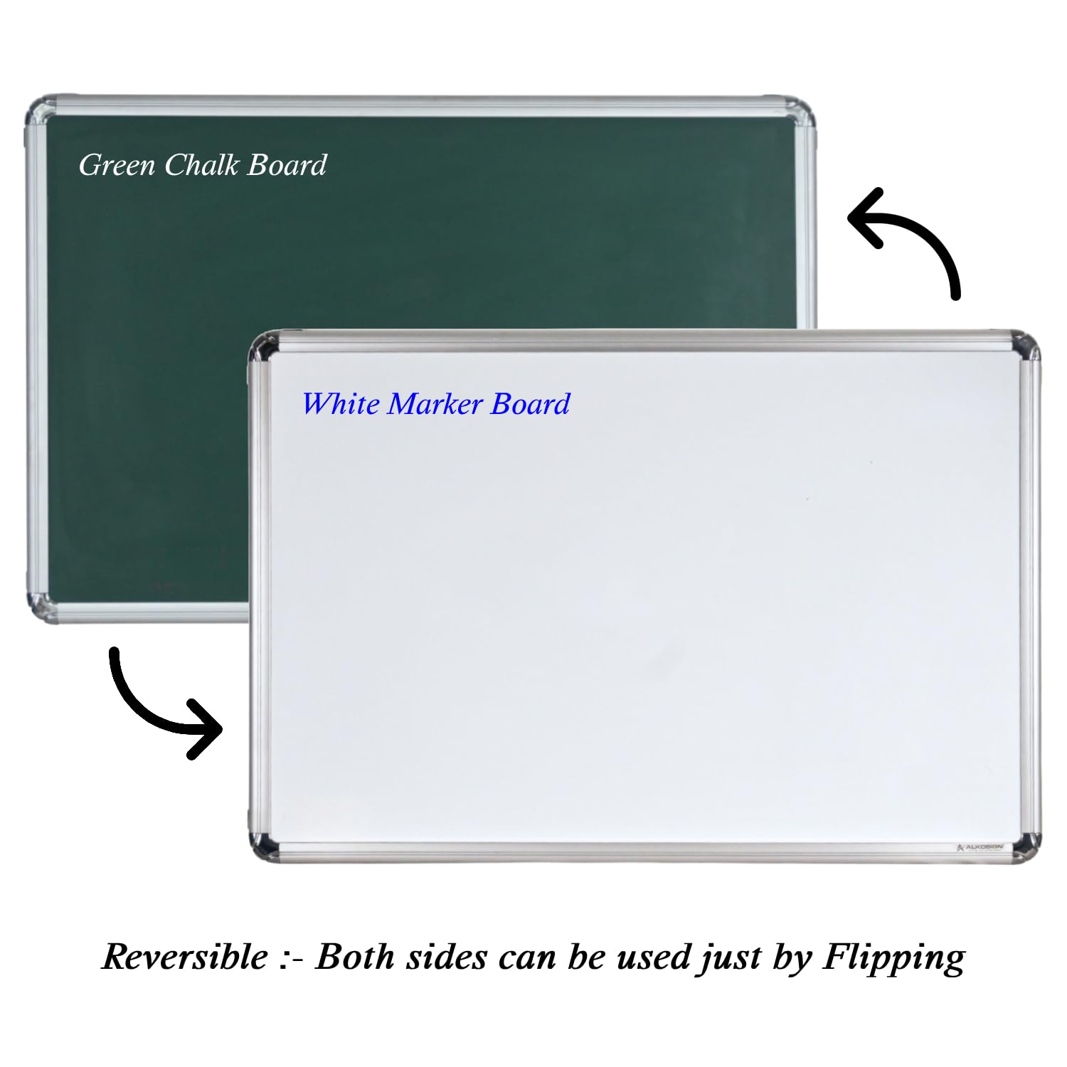 Non- Magnetic Double Sided White Board & Green Chalk Board