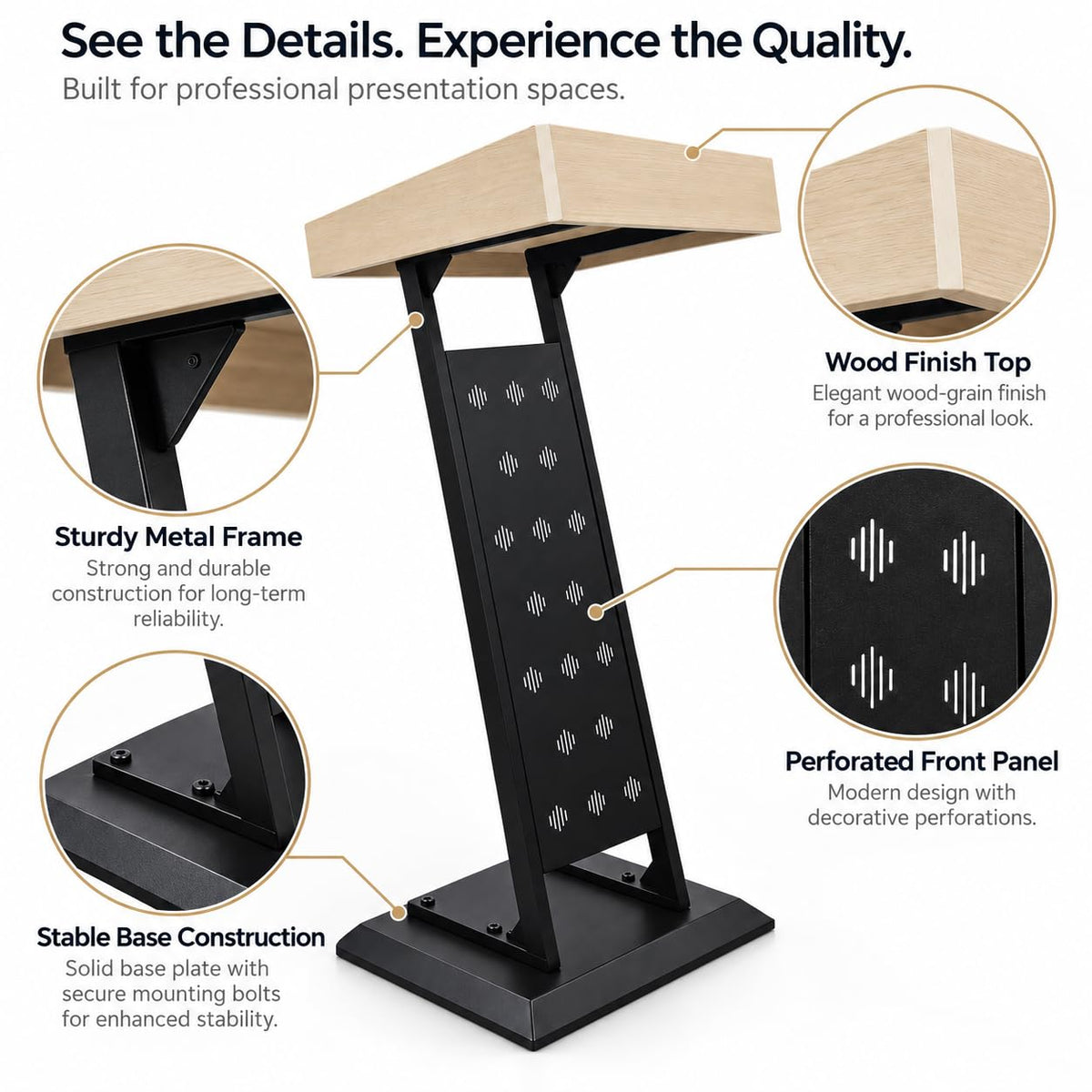 ALKOSIGN Podium Lectern for School College Auditorium Office (DIY)