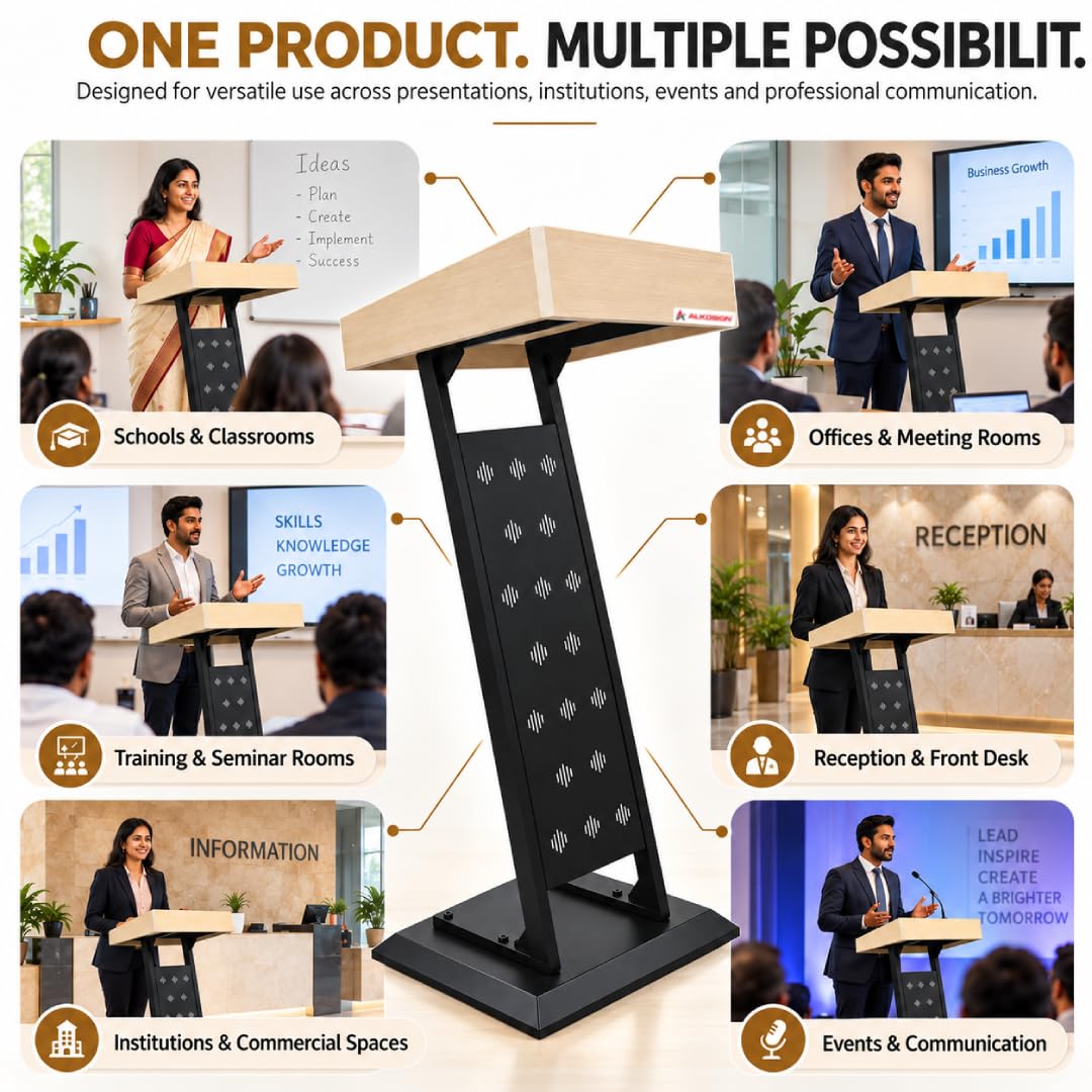 ALKOSIGN Podium Lectern for School College Auditorium Office (DIY)