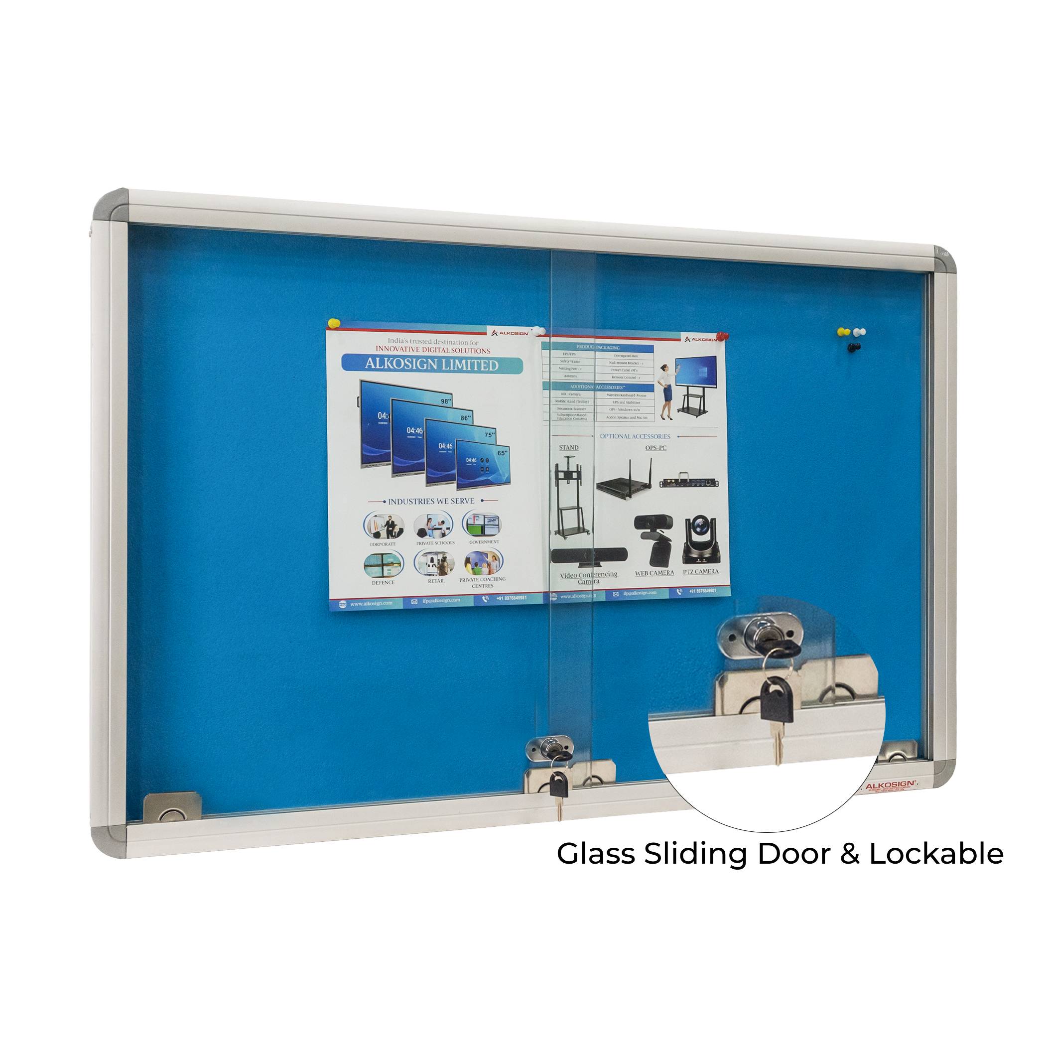 Sliding Glass Notice Board