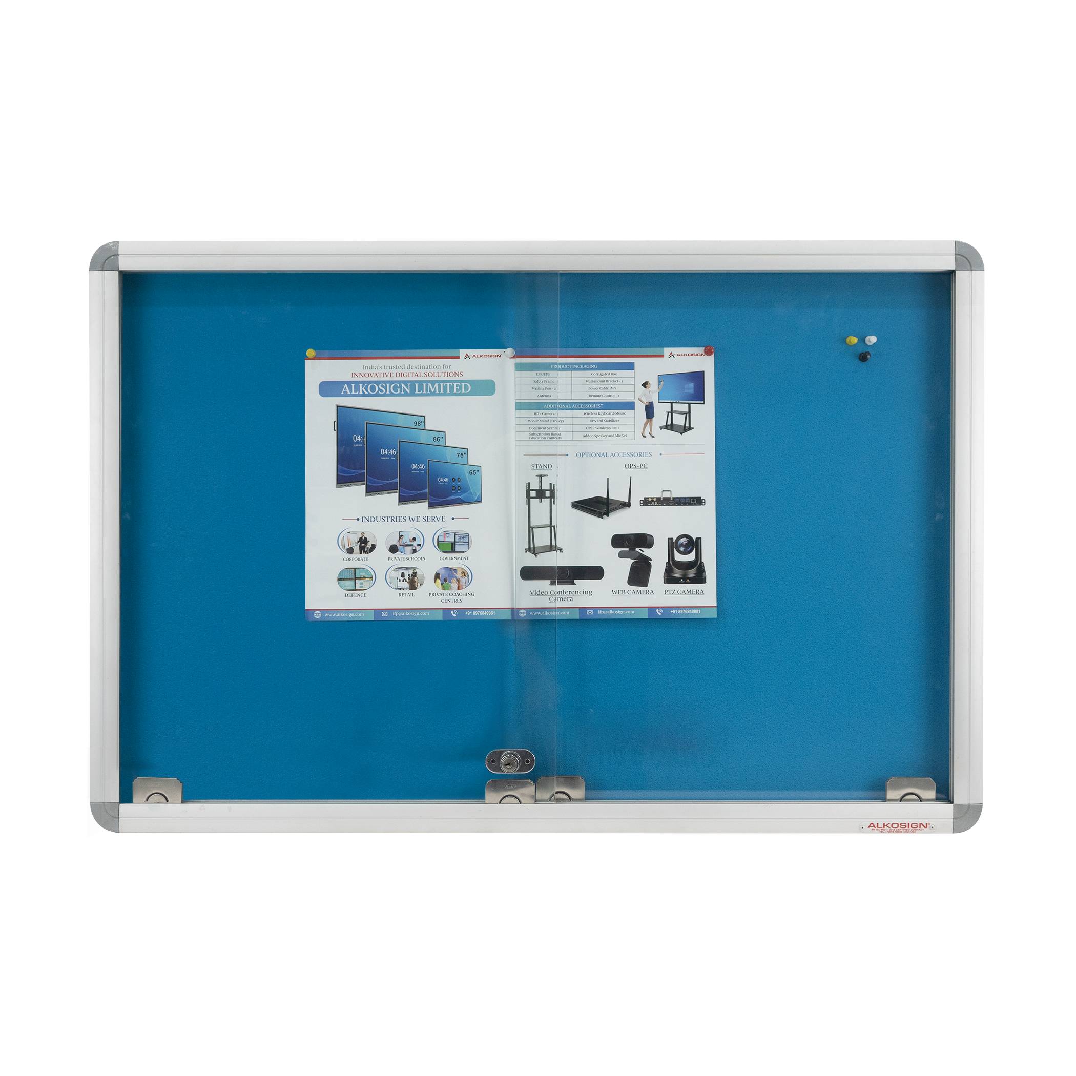 Sliding Glass Notice Board